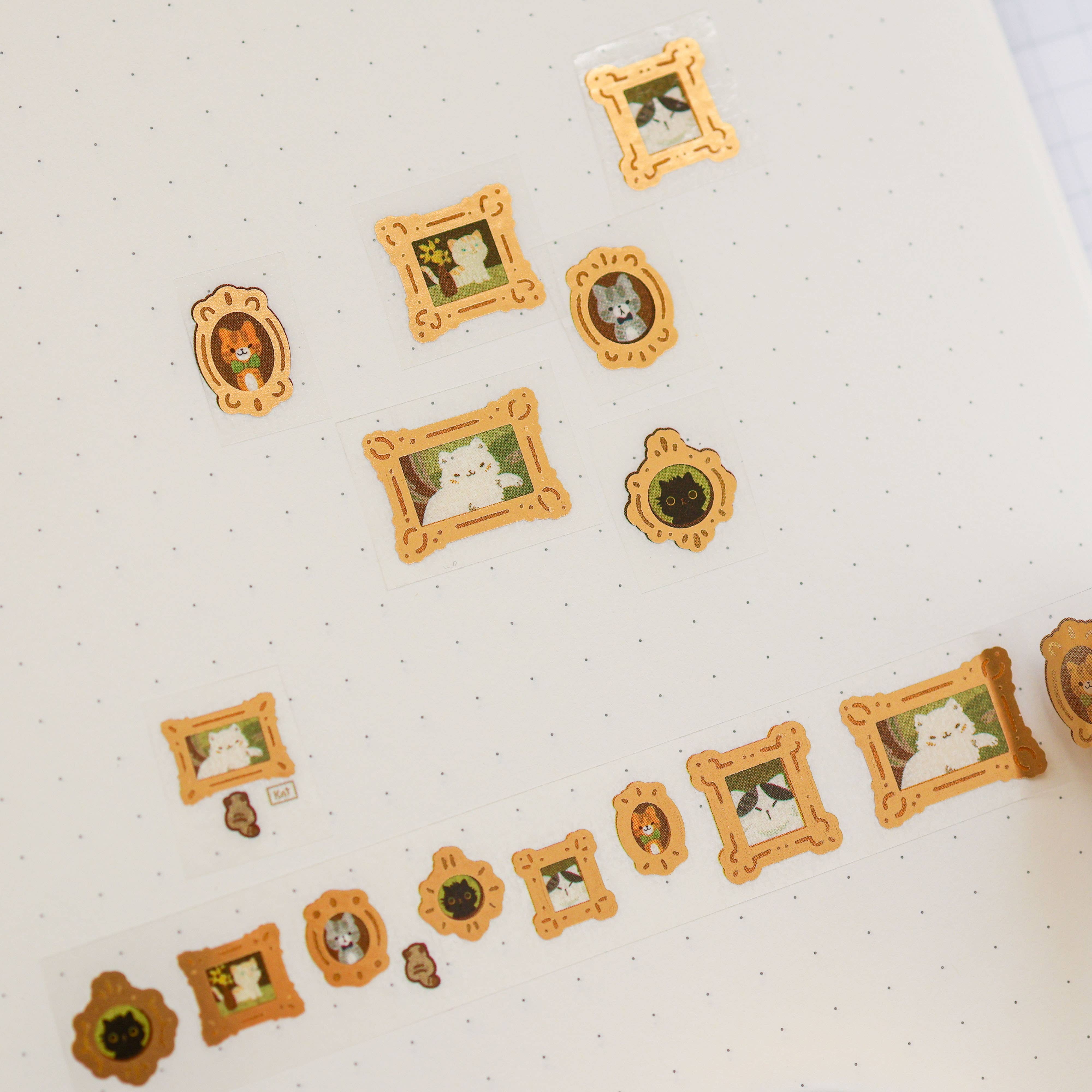 Thousand Skies Meowster Piece PET Tape - 15mm Foil Accents