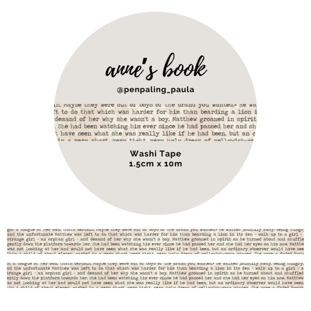Anne's Book Washi Tape | Penpaling Paula