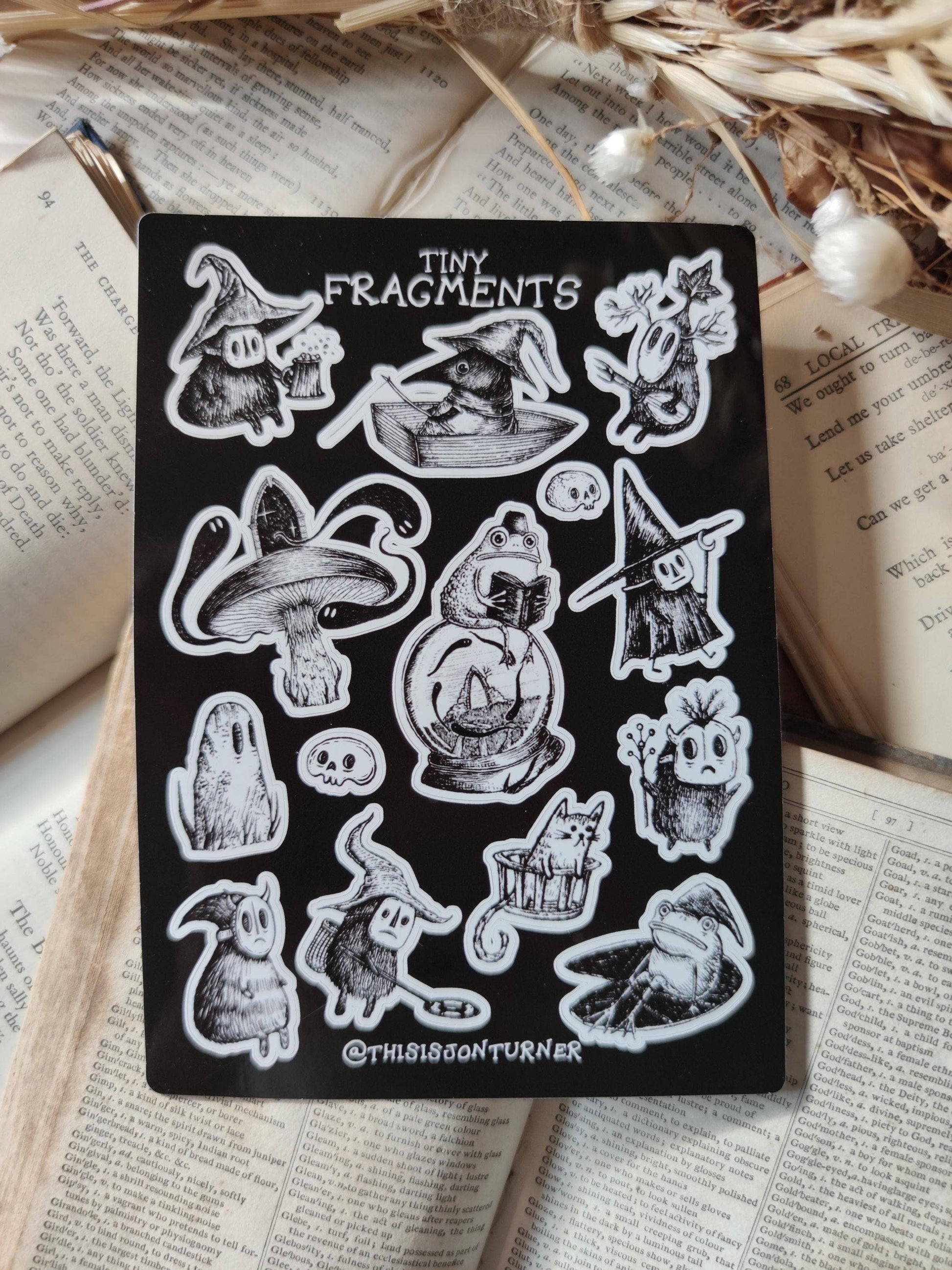 Tiny Fragments Spooky Fantasy Sticker Sheet by Jon Turner | Papertail Fox