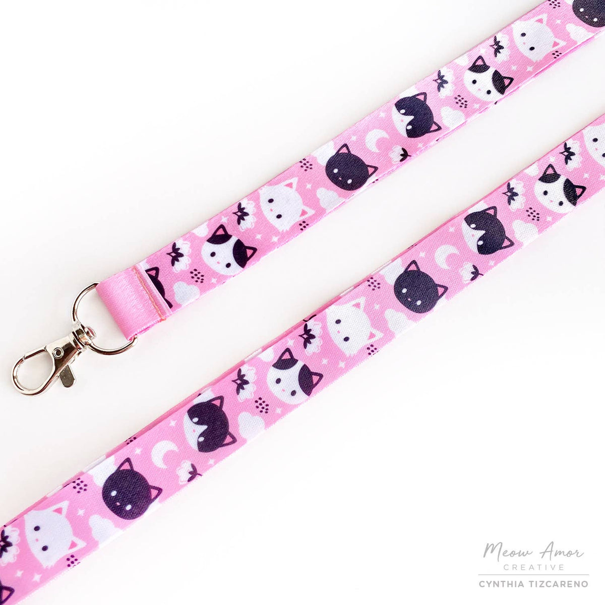 Meow Meow Pink Lanyard | Meow Amor Creative