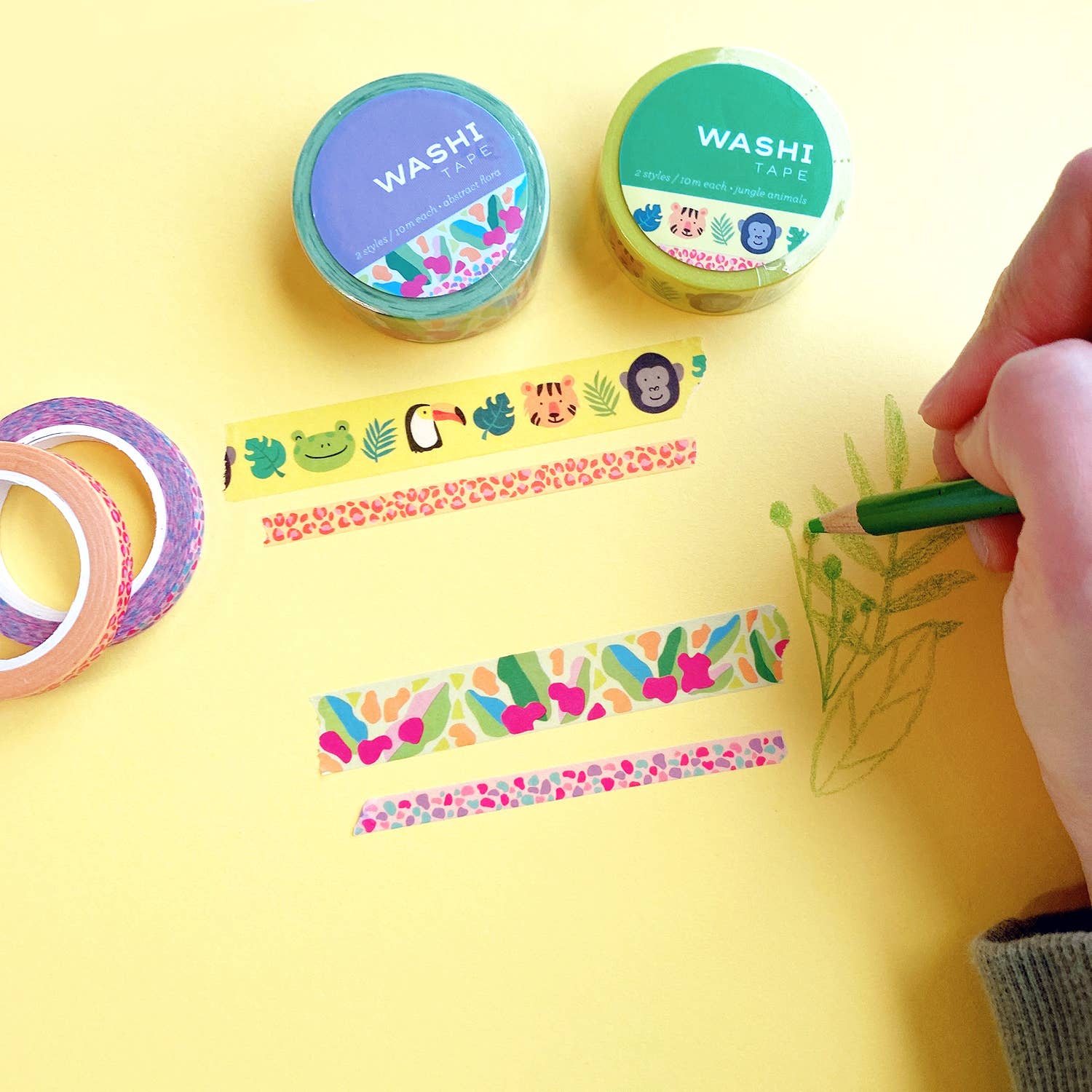 Jungle Animals Set of 2 Washi Tape by Girl of All Work | Papertail Fox