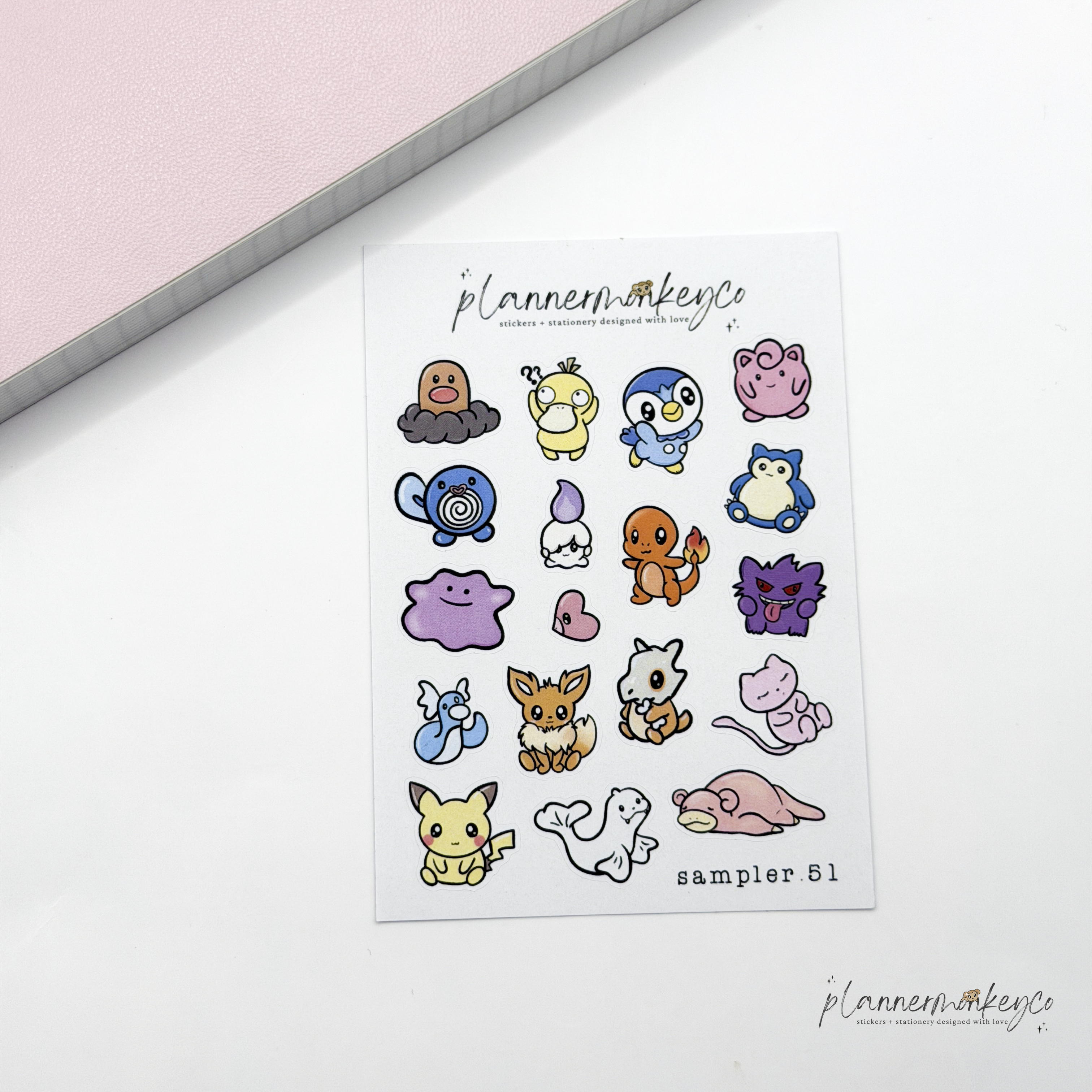 Pocket Pal Washi Sticker Sampler Sheet | Planner Monkey Co