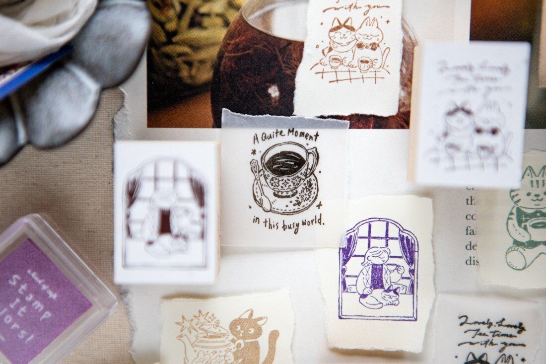 Tea Room Wooden Rubber Stamp by OURS | Papertail Fox