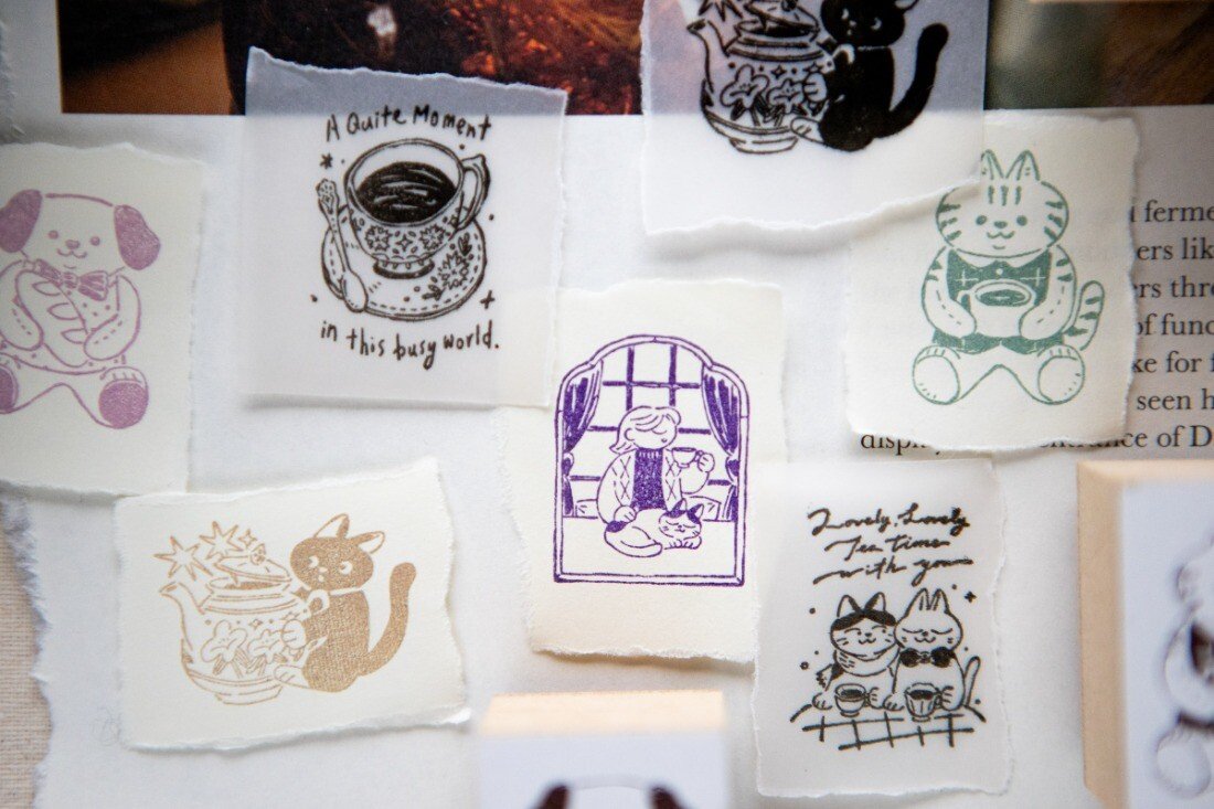 Tea Room Wooden Rubber Stamp by OURS | Papertail Fox