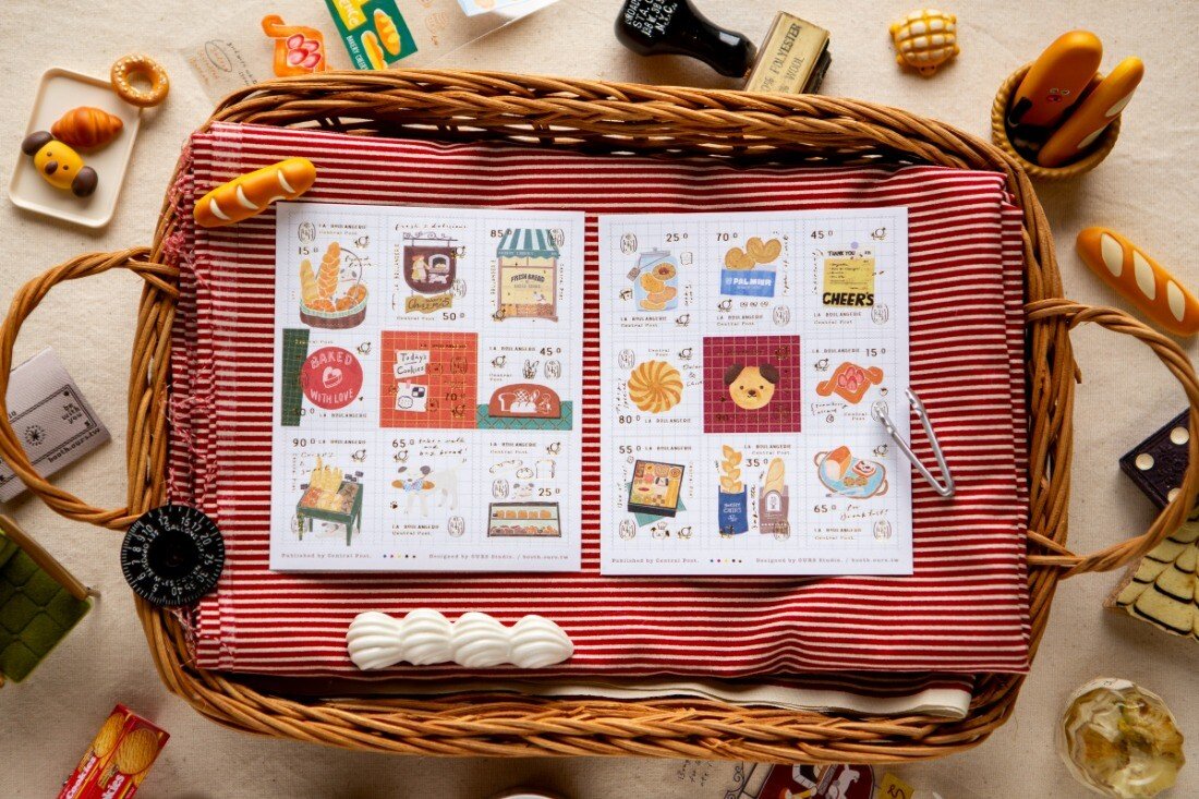 Bakery Cheers 2 Sheet Stamp Sticker Set by OURS | Papertail Fox