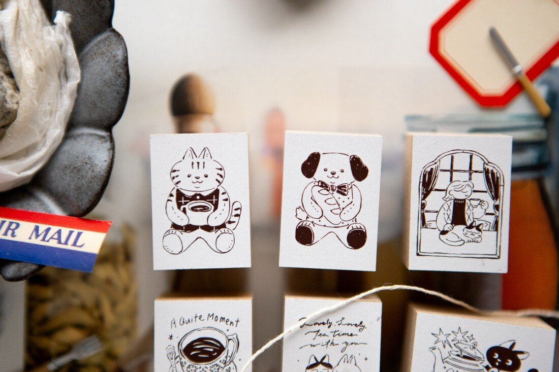 Tea Room Wooden Rubber Stamp by OURS | Papertail Fox