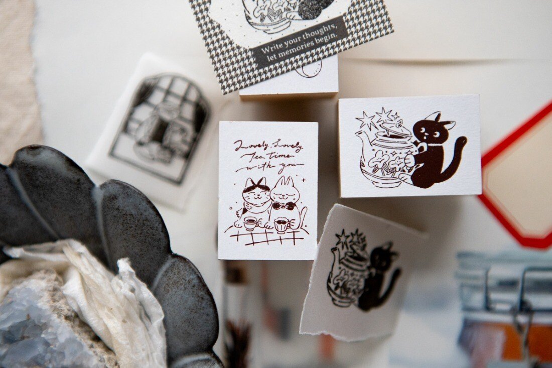 Tea Room Wooden Rubber Stamp by OURS | Papertail Fox