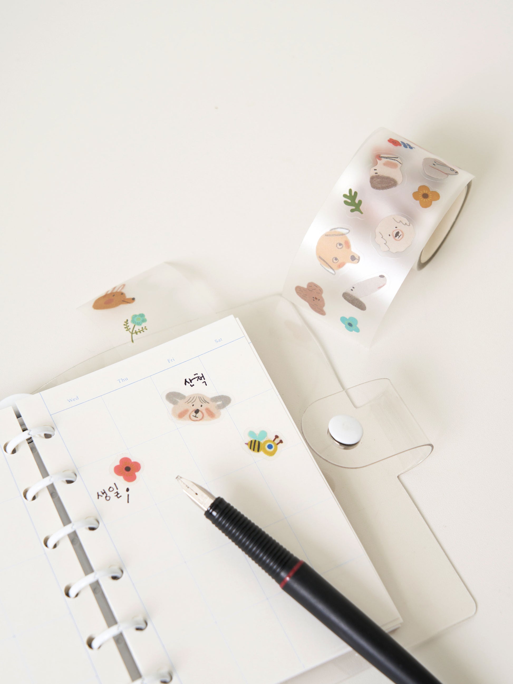 Sketch Animal Die-Cut Clear Tape by Daiso | Papertail Fox