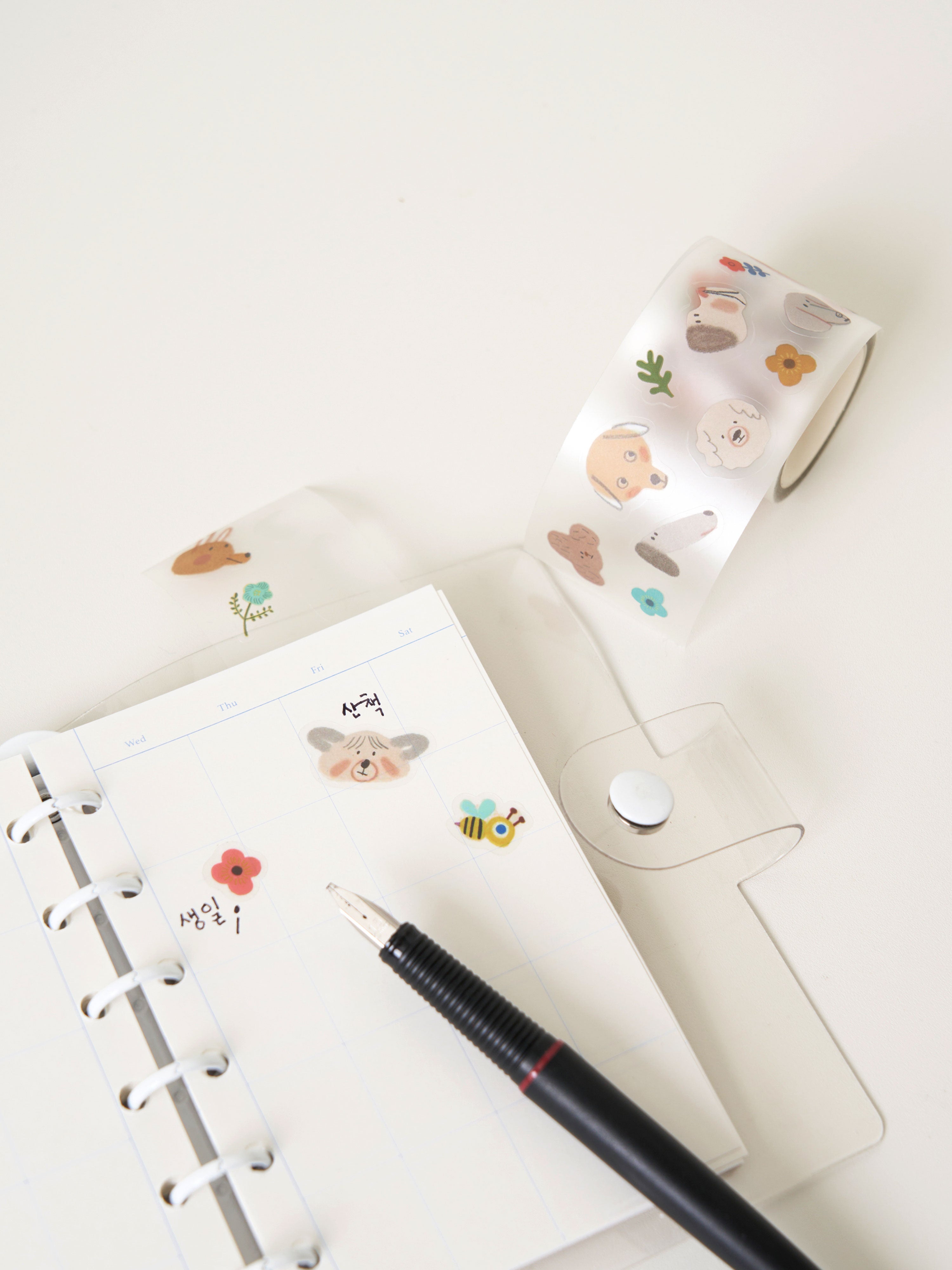 Sketch Animal Die-Cut Clear Tape by Daiso | Papertail Fox