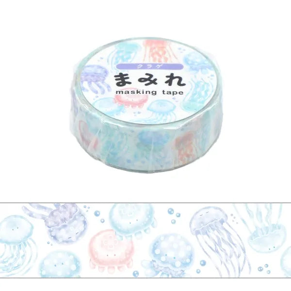 Jellyfish washi tape from the All Jellyfish Mini Kit, 15mm roll of drifting jellyfish | Papertail Fox