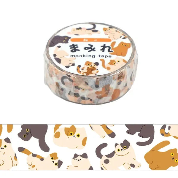 Cats washi tape from the All Cats Mini Kit, 15mm roll of repeating cats | Papertail Fox