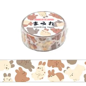 Rabbits washi tape from the All Rabbits Mini Kit, 15mm roll of repeating bunnies | Papertail Fox