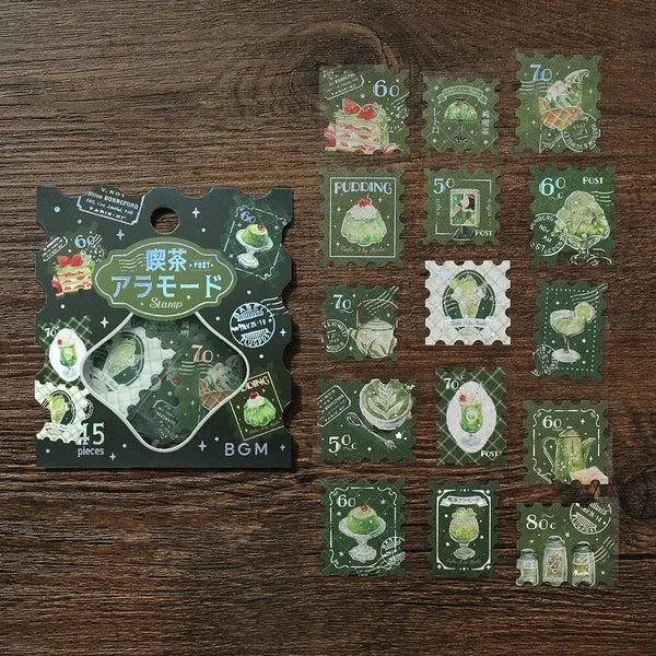 Green Cafe à la Mode Flake Stickers | BGM