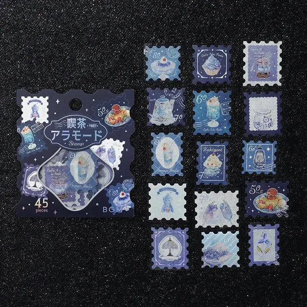 Blue Cafe à la Mode Flake Stickers | BGM
