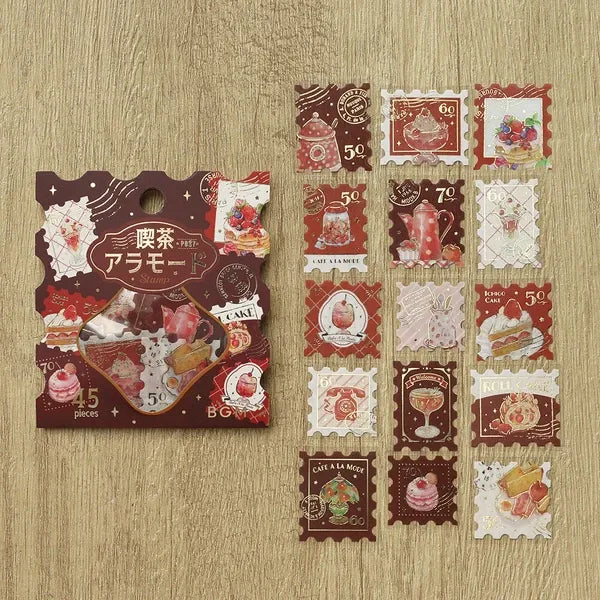 Red Cafe à la Mode Flake Stickers | BGM