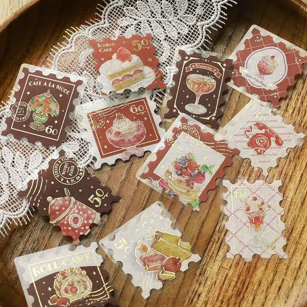 Red Cafe à la Mode Flake Stickers | BGM