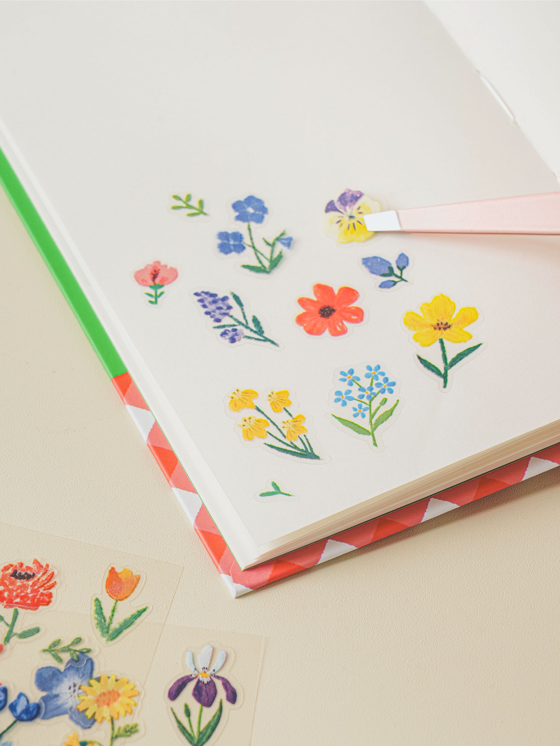 Watercolor Flower 3 Sheet Sticker Set by Daiso | Papertail Fox