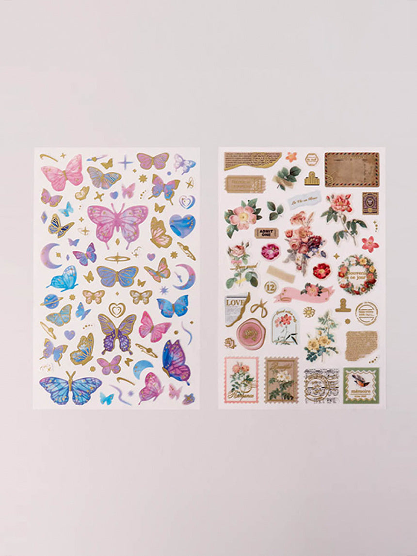 Vintage Gold Foil Deco 4 Sheet Sticker Set by Daiso | Papertail Fox