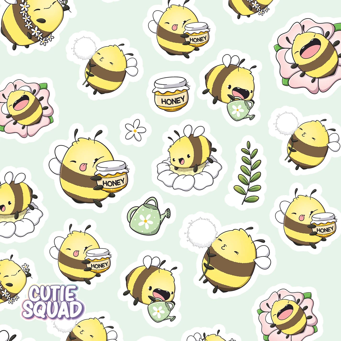 Flowery Bees Sticker Sheet | CutieSquad