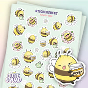 Flowery Bees Sticker Sheet | CutieSquad