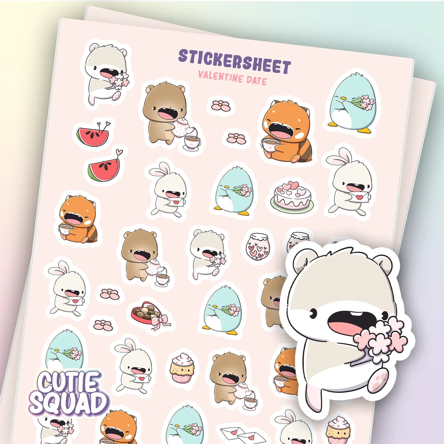 Valentine Date Sticker Sheet | CutieSquad