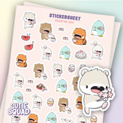 Valentine Date Sticker Sheet | CutieSquad