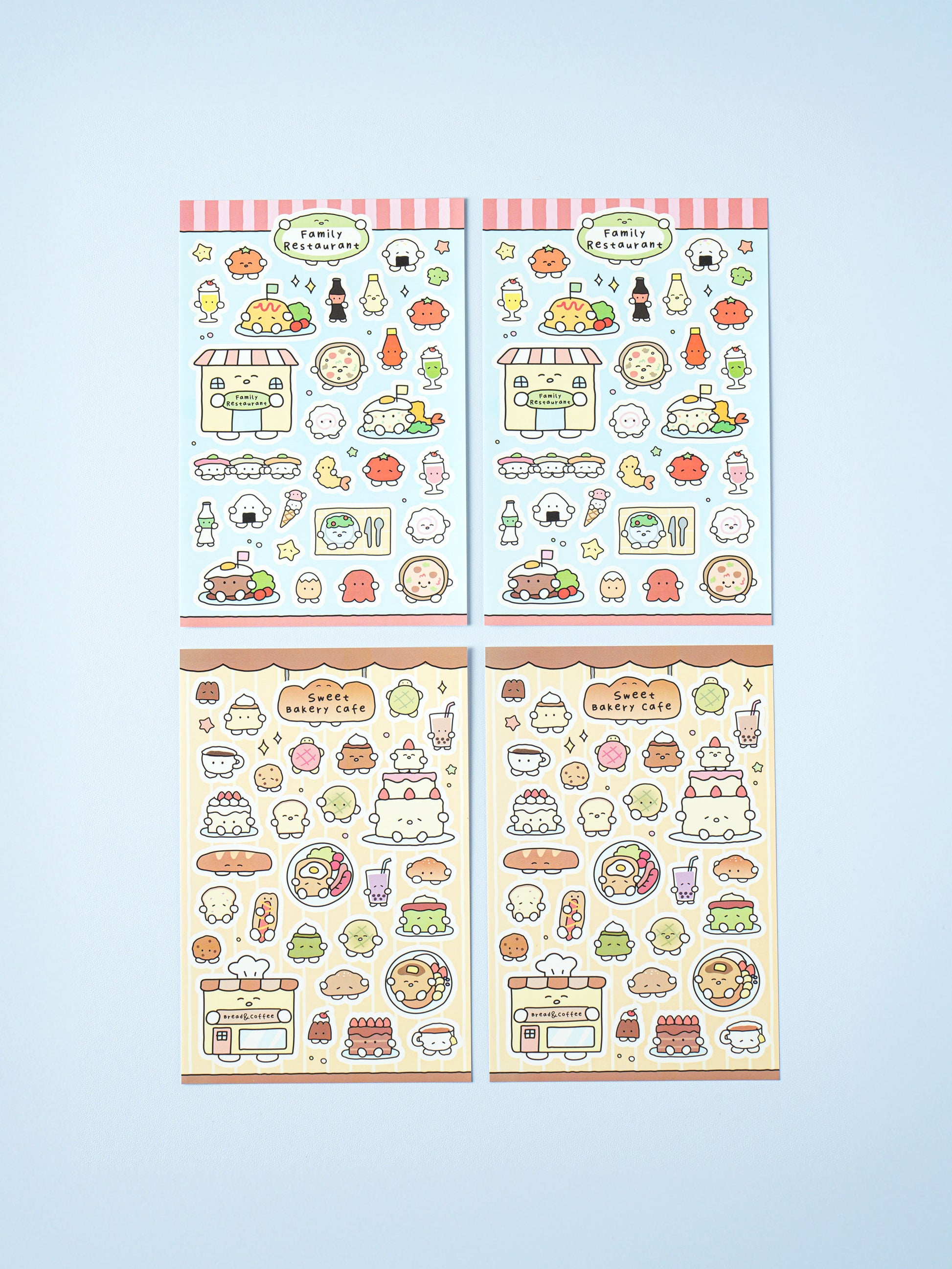 Restaurant & Bakery Cafe Food 4 Sheet Sticker Set by Daiso | Papertail Fox