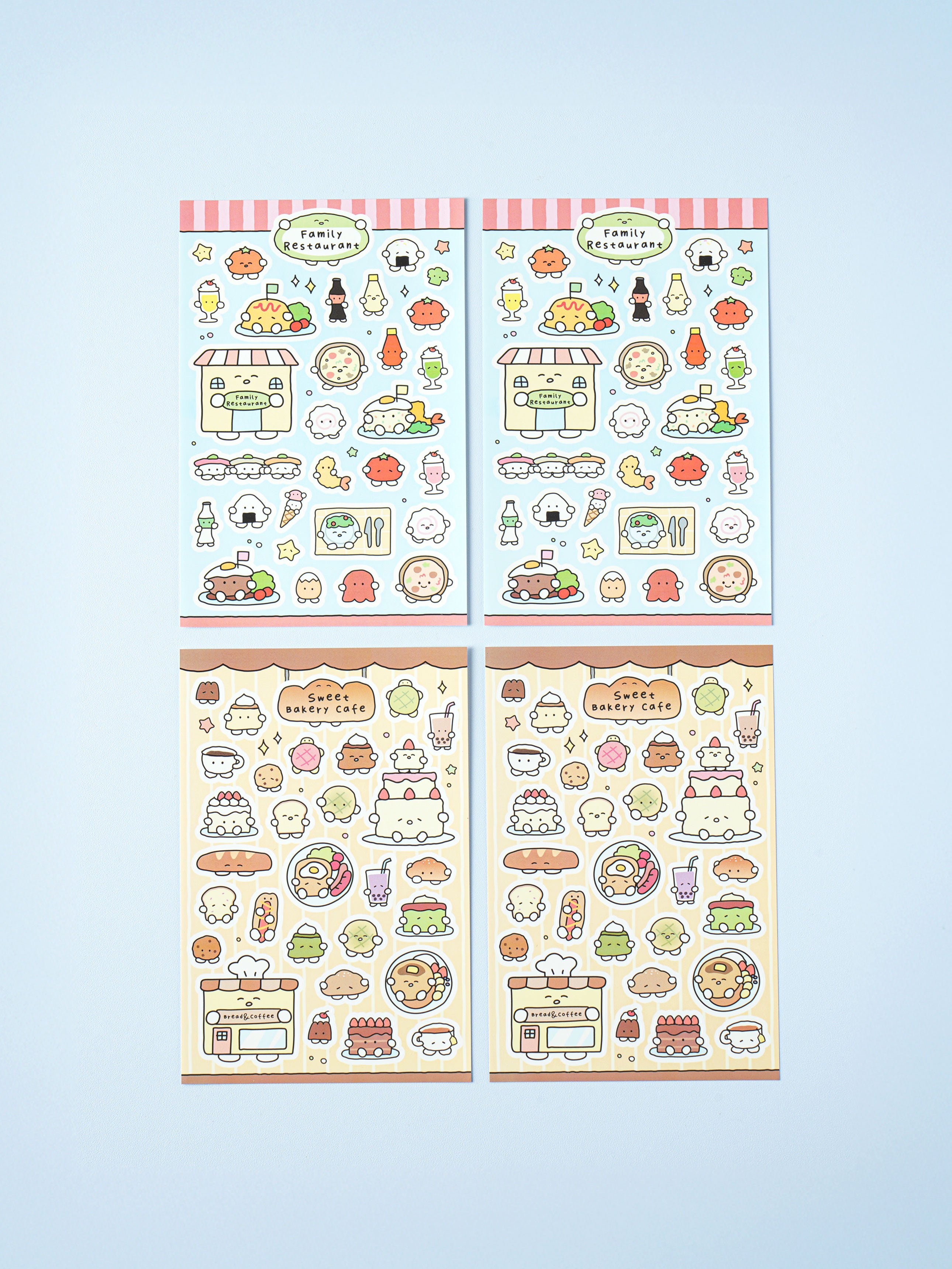 Restaurant & Bakery Cafe Food 4 Sheet Sticker Set by Daiso | Papertail Fox