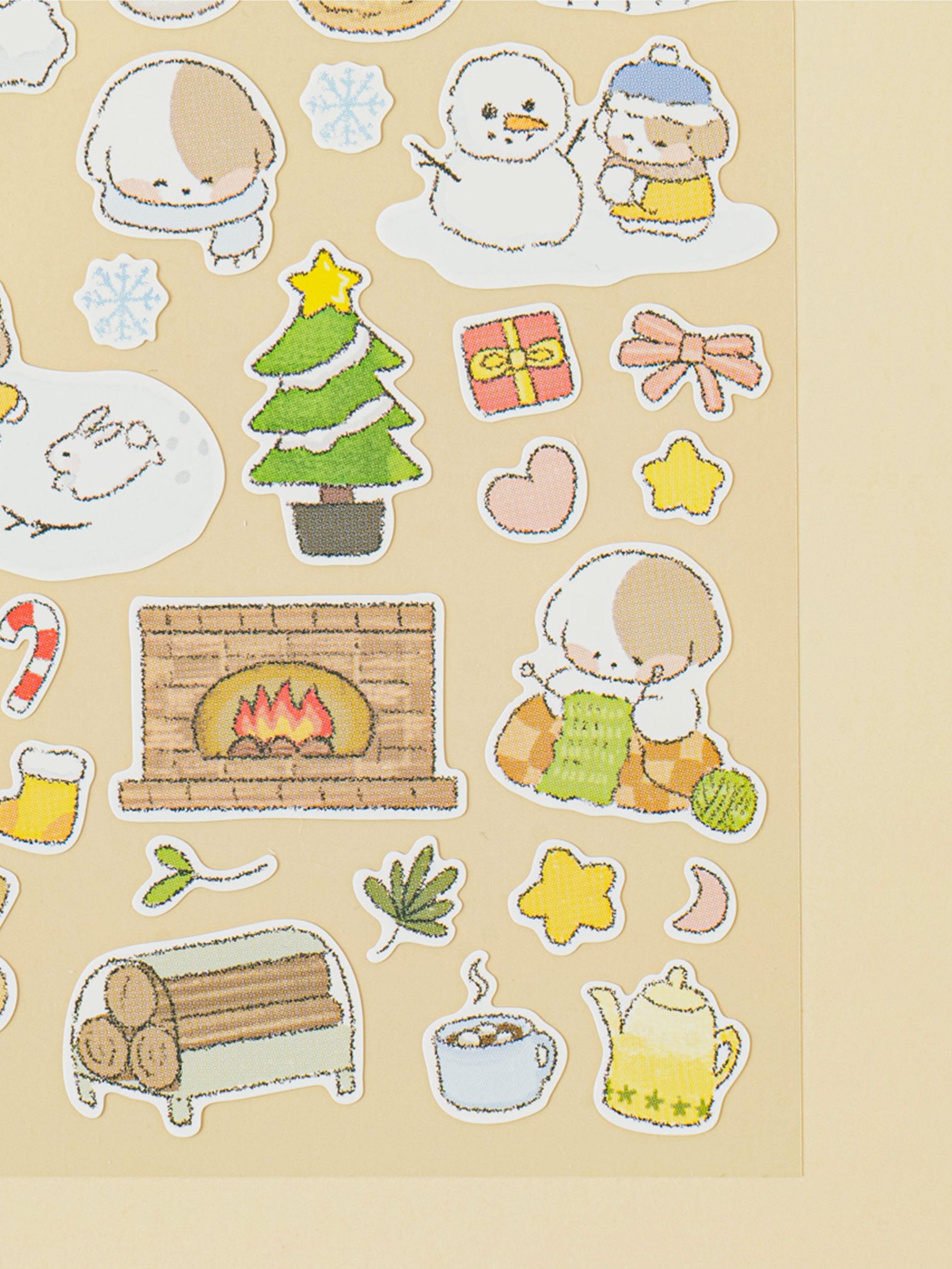 Four Seasons Puppy 4 Sheet Sticker Set by Daiso | Papertail Fox