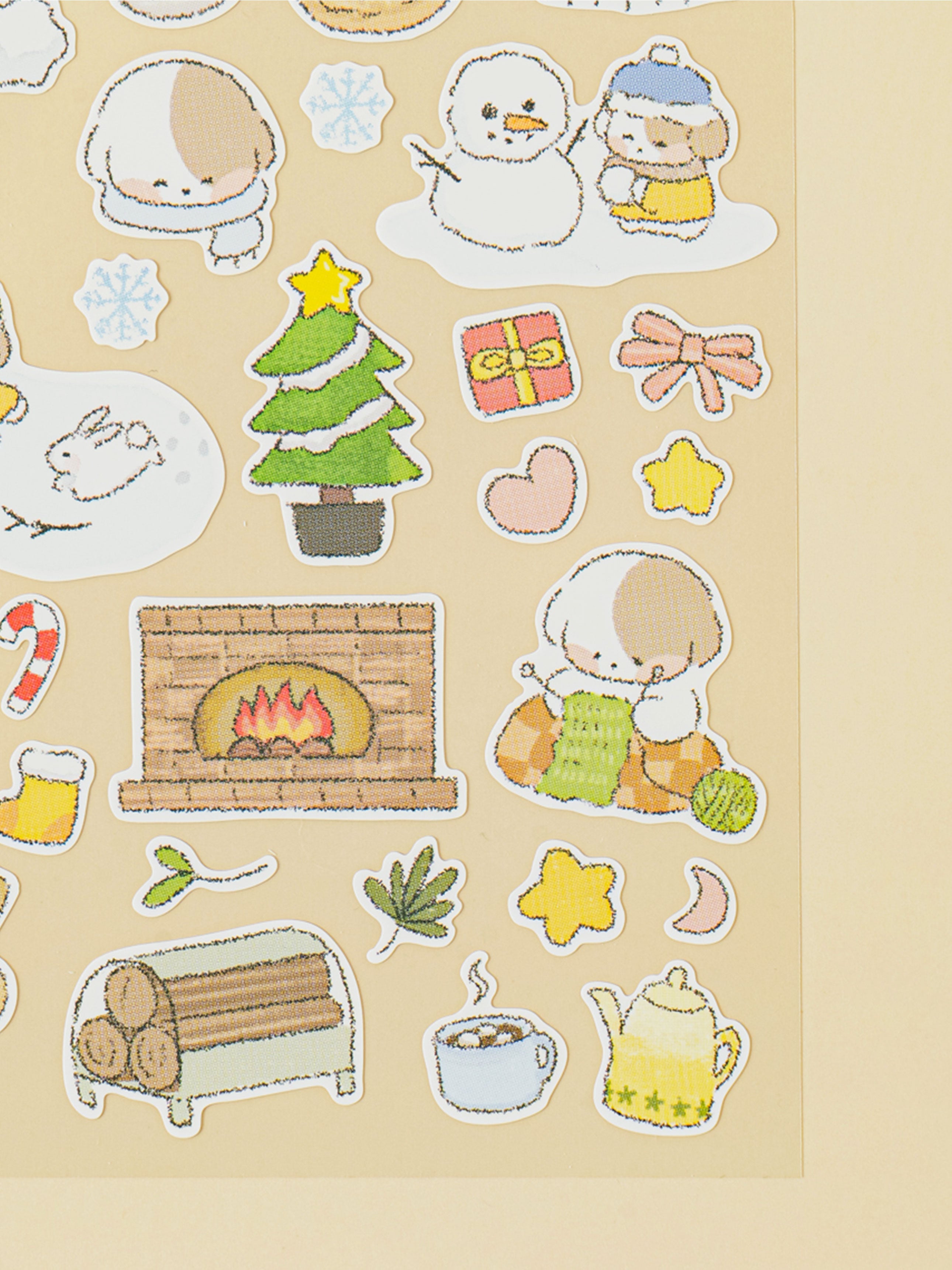 Four Seasons Puppy 4 Sheet Sticker Set by Daiso | Papertail Fox