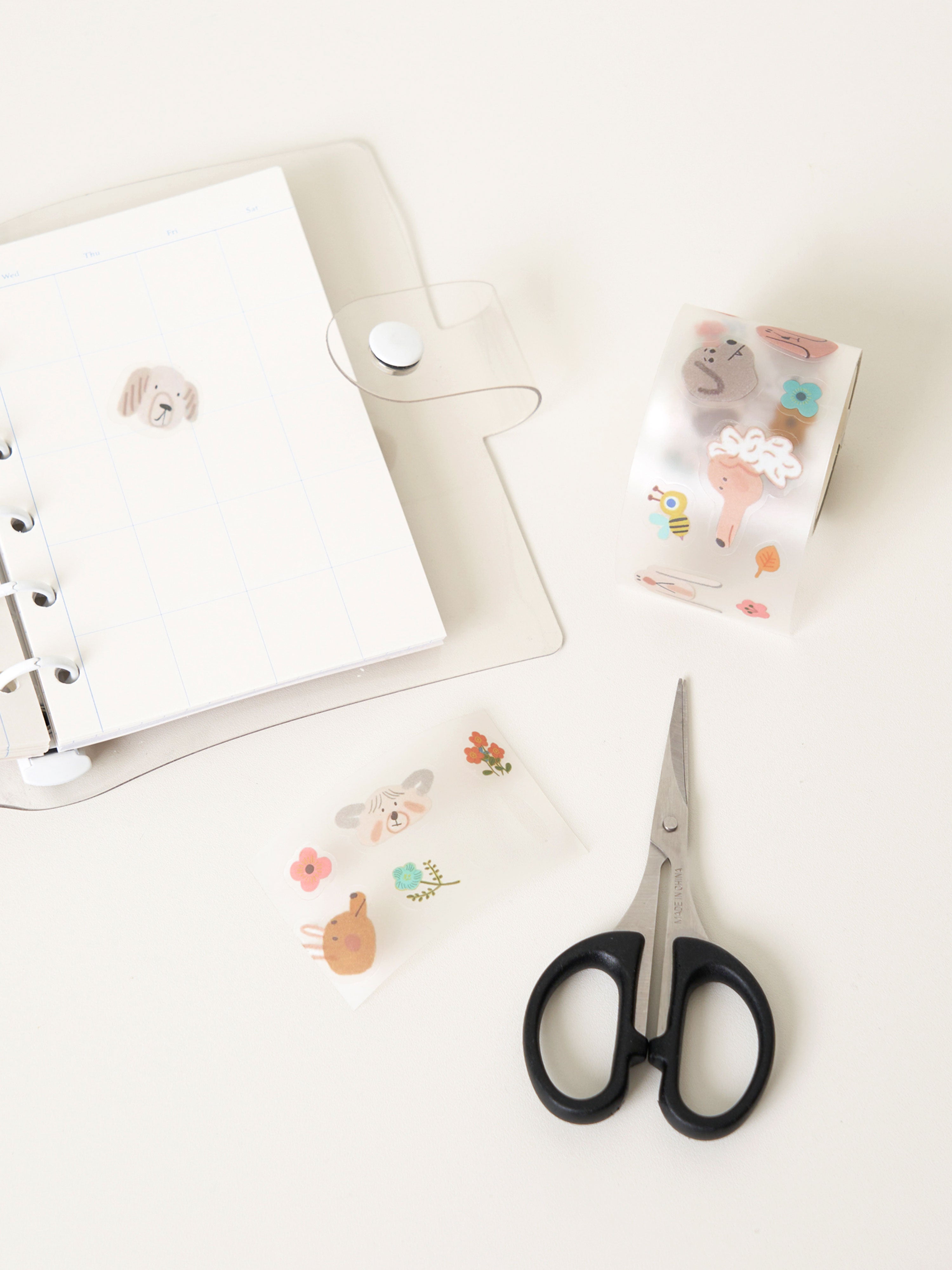 Sketch Animal Die-Cut Clear Tape by Daiso | Papertail Fox